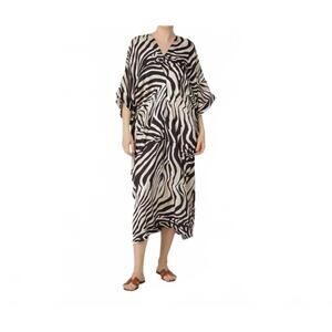 NEW KARMAMIA women's tunic dress in white tiger